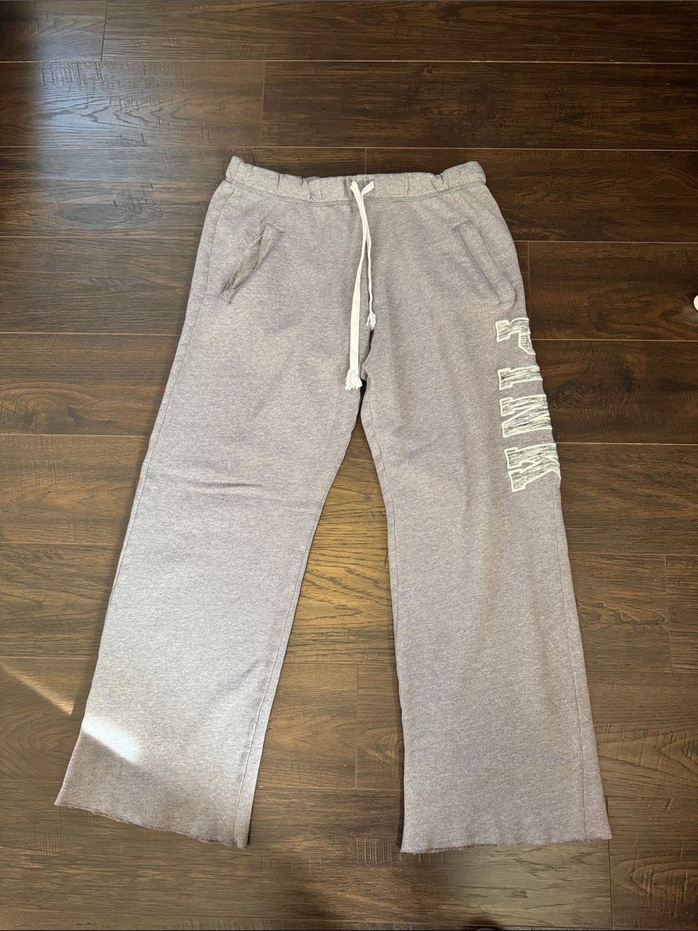 PINK Victoria's Secret Light Heather Gray Sweatpants with Side Logo